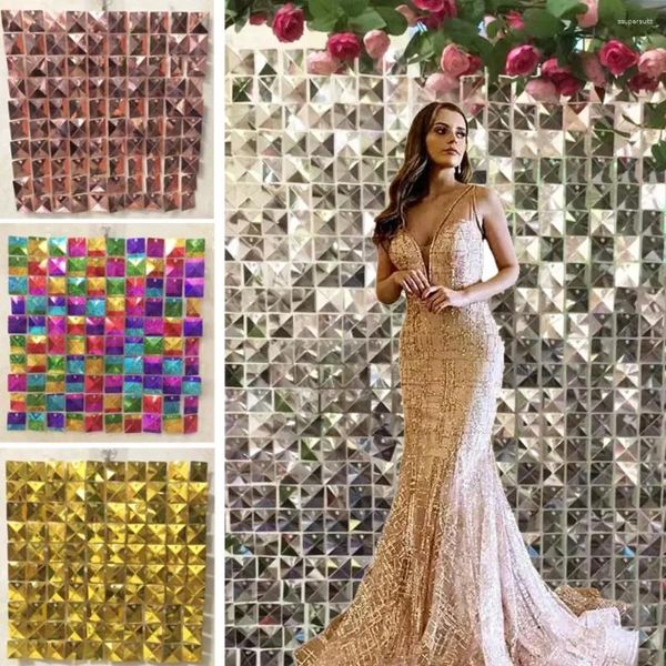 Parti Dekorasyonu 12 PCS 3D Pırlanta Sequin Düğün Backdground Süslemeleri PO BOOTH OLUSUN İÇİN PISMER DUVAR PANELLERİ 30X30CM