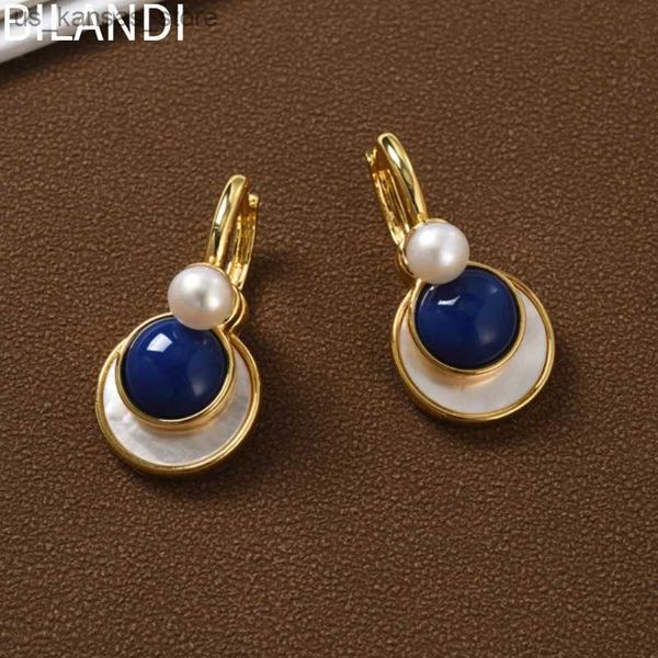 Charm Bilandi Retro Jewelry Elegante temperamento Tre che indossa un orecchino di pietra per donna regalo per le donne Accessori caldi Vendita calda240408