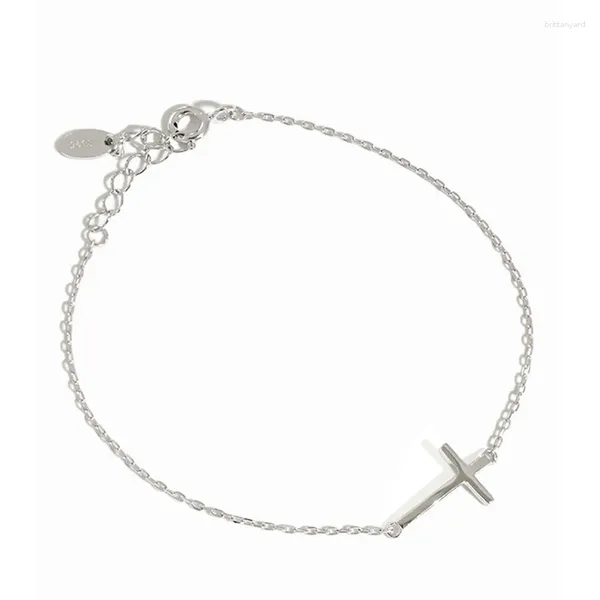 Link Armbänder Großhandel Friendship Cross für Frauen 925 Sterling Silber Schmucktyp