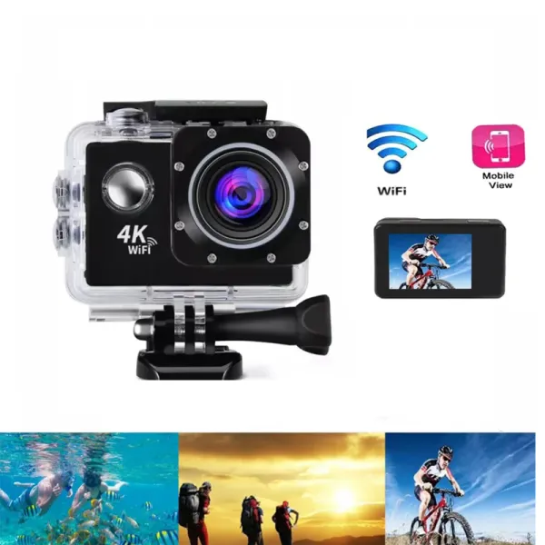 Kameras Actionkamera Air 4K 30pfs 1080p 4x Zoom WiMi 2 Zoll Motorradfahrrad Helm wasserdichte Video -Action Sportkameras Heißer Verkauf