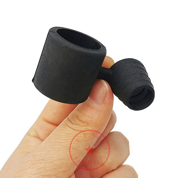 Schwarz Silikon Shisha Shisha Raucher Wasserpfahl Bong Bubbler Grenzfläche Stamm Joint Support Tragbarer innovativer Schlauchgriff Zigarettenhalter Tipp Ring Ring Ring Ring