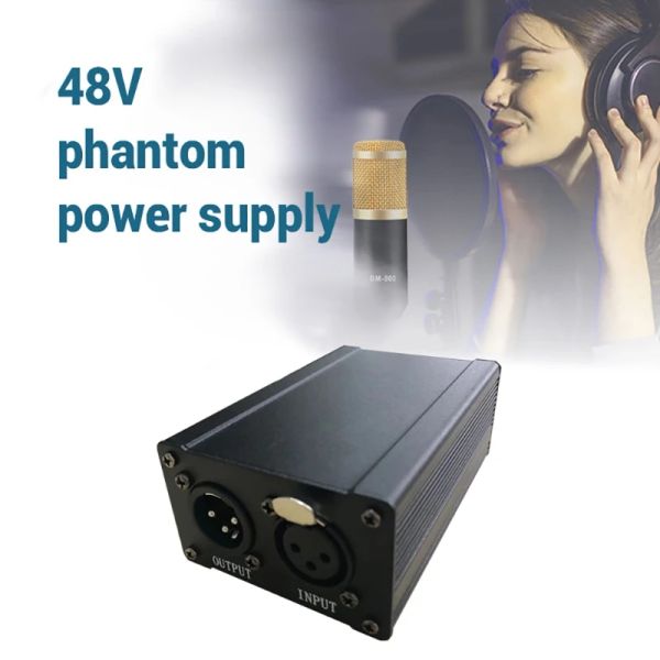 ACESSORES K1KF 48V USB Phantom Power Supply for Microfone Professional Vocal Recording Mic Builting 2200mAh Bateria