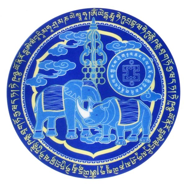 Adesivos 5 peças elefante azul Rhino adesivo Feng Shui Anti -Violência da Janela Adesivo de Janela