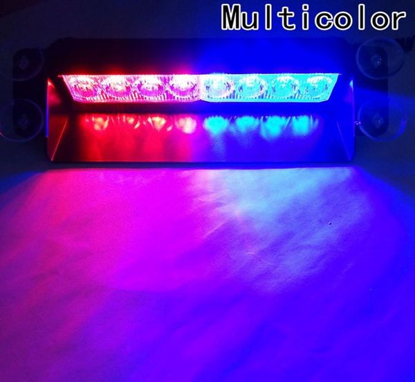 8 Araba Dash Strobe Yanıp Sönen Işıklar için LED Blueed Acil Durum Işıkları Ön camda UYARI LAMBU5919478