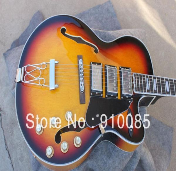 Целый магазин Sunburst Sunburst Simi Hollow Jazz Electric Guitar Fina Guitare Factory 6344880