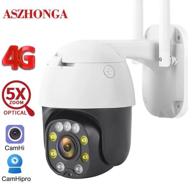 Kameralar 4G 5MP PTZ IP IP Güvenlik Koruması HD 5X Optik Zoom 360 ° WiFi Gözetim Kamerası CCTV Açık Kablosuz Akıllı Ev