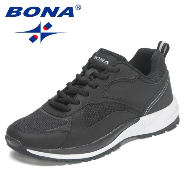 Ayakkabı Bona 2023 Nefes alabilen ve rahat erkekler koşu ayakkabısı zapatillas hombre deportiva adam dedaup jogging spor ayakkabılar erkek spor ayakkabıları
