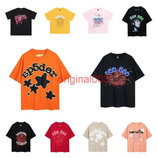 sp5der camiseta homens homens designer t-shirt streetwear moda hiphop fashion spider letra web imprimir manga curta masculina algodão roupas de verão