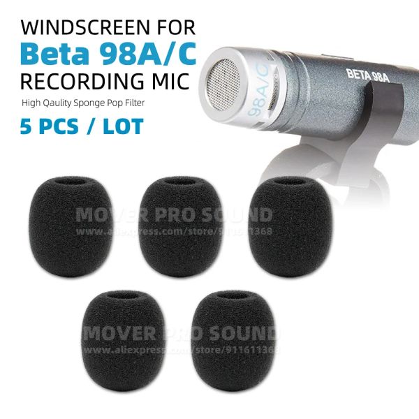 Zubehör für Shure Beta 98A/C Beta 98A Beta98a Instrument Mikrofon Windschutzschaum Popfilter Bildschirm Windschutzscheibe Schwamm Mikrofonabdeckung