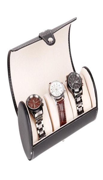 Lintimes New Black Color 3 Slot Watch Box Case de viagens de pulso de joalheria de joalheria Organizer6312540
