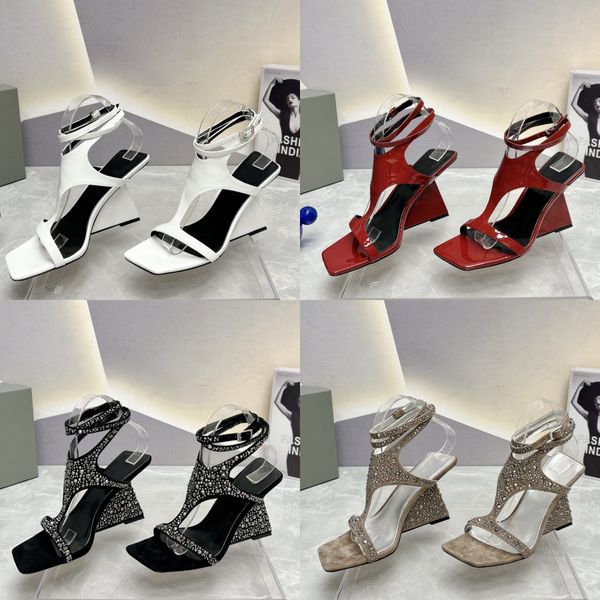 Schwarz weiß silberglod rotrosa grau hochheels kleid schuh Frauen Sommer sexy Hochzeitsfeier Pumps Strassschnalle Gummi -Quadratzehen