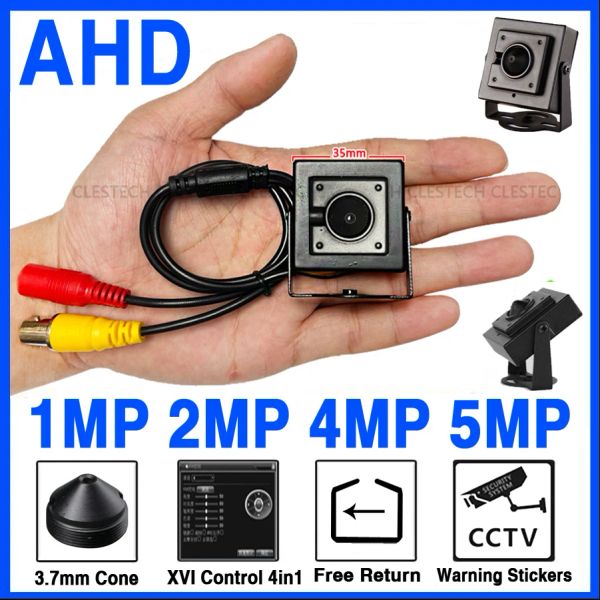 Câmeras super pequenas cctv ahd mini câmera hd 5mp 4mp 2mp 1080p xvi controle 4in1 metal muito pouca micro segurança digital completa de 3,7 mm cone