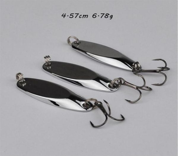 10pcs Lot 4 57 cm 6 78g Silber Vib Löffel Metallköder Köder 8 Hakenfischerhaken Pesca Tackle Accessoires D00226518789224