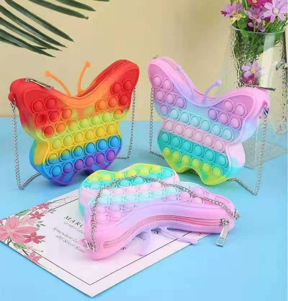 Netter Schmetterlingsart Makkaron Regenbogen Farbspielzeug Animal Geldbeutel Sensory Tationery Einfache Case Münzgeschenk8483903