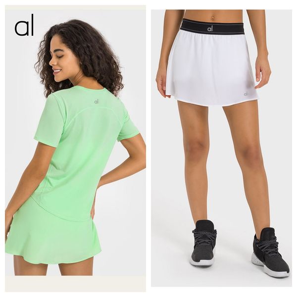 Al-0013 Женская юбка для йоги удобная обнаженная антиларная теннисная юбка быстро сухая дышащая фитнес-юбка свободная спортивная юбка