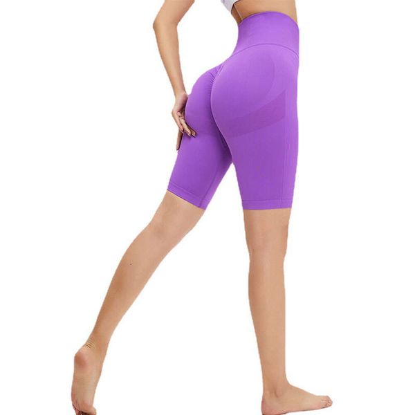 2024 Yoga Sport Shorts lu ausrichten neue nahtlose Sportarten für Frauen Kurzer Schub -up -Fitnessstudio -Scrunch -Shorts Fiess Training Butt Anheben engen Bik S