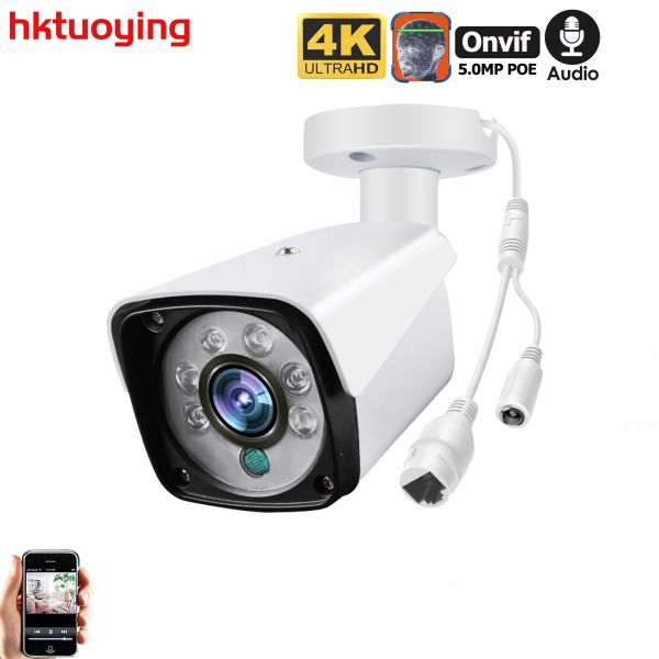 Камеры 4K 8MP POE IP Camera Onvif Audio Record CCTV Камера 4MP 5MP Водонепроницаемость IP66 Наружная домашняя безопасность видео обнаружение лица XMeye