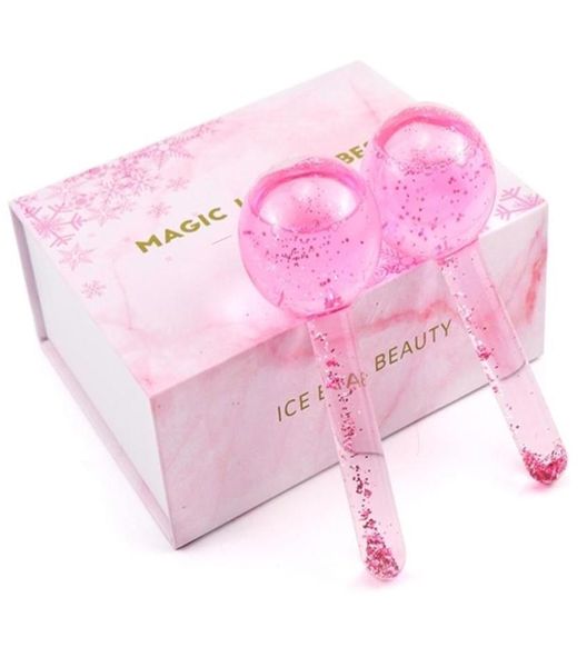 2pcsbox Large Beauty Ice Hockey Energy Kristallkugel Kühlkugel Wasserwelle für Gesicht und Augenmassage 2105182343082