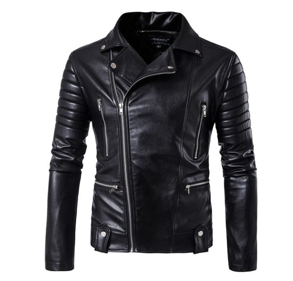 Ganzes 2017 Motorradfahrerjacke Herren Leder Jacke Man039s Echtes Cowhide Stickerei Schädel Leder Jacke Slim Coat3967997