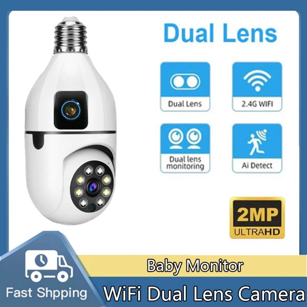 Telecamere V380 PRO Wireless 1080p Dual Lens Schermata a doppio schermo Camera di protezione della sicurezza della casa per la casa per la protezione del bambino