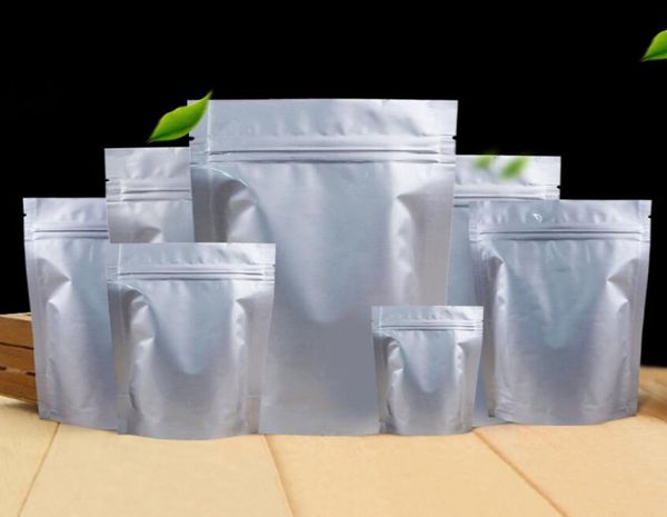 100 упаковка вставьте серебряную алюминиевую фольгу мешочек на молнии для длительного хранения продуктов питания и коллекционирования защиты Zip Lock9702931