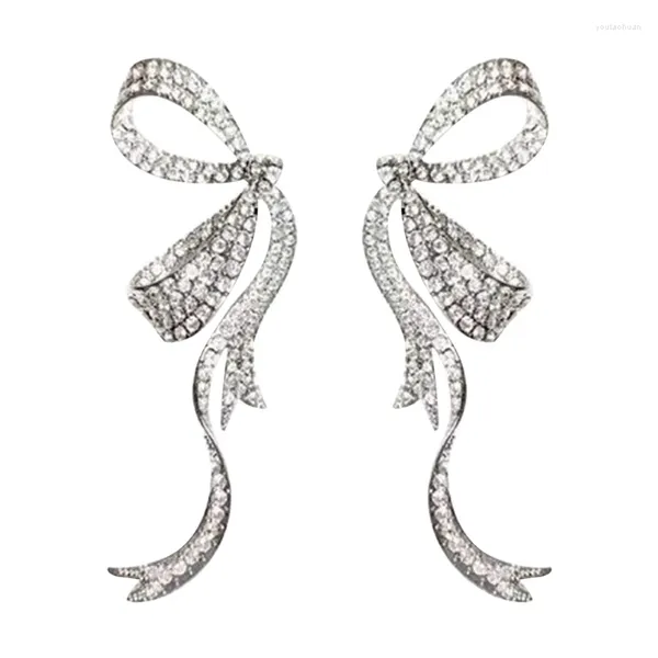 Bolzenohrringe Harajuku Y2K Accessoires Diamonds Bowknot Ribbon Nische Design Schmuck Schmuck