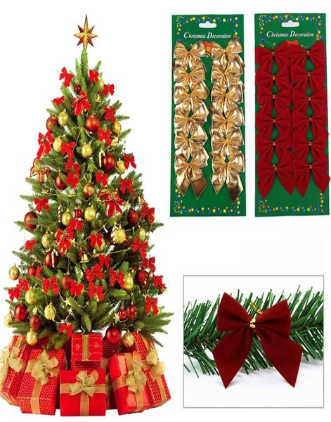 1 Pretty Bow di Natale Ornament Christmas Tree Decoration Festival Festiva Home Bowknots Baubles Baubles Decorazione per il nuovo anno New9220241