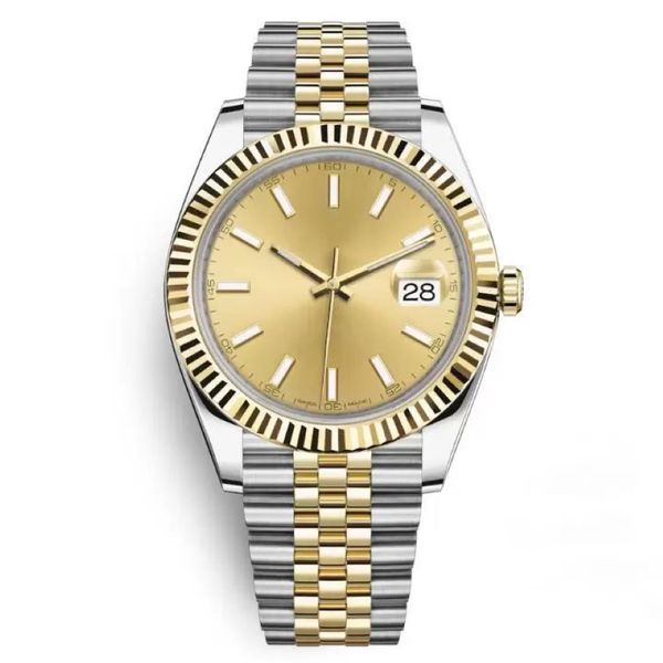 Верхний высоко дорогостоящий 41 -мм мужские спортивные часы Datejust Sapphire Автоматические механические наручные часы Двухцветные золотые дизайн rel305x