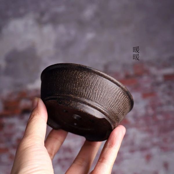 Керамическая круговая чаша бонсай горшок ручной