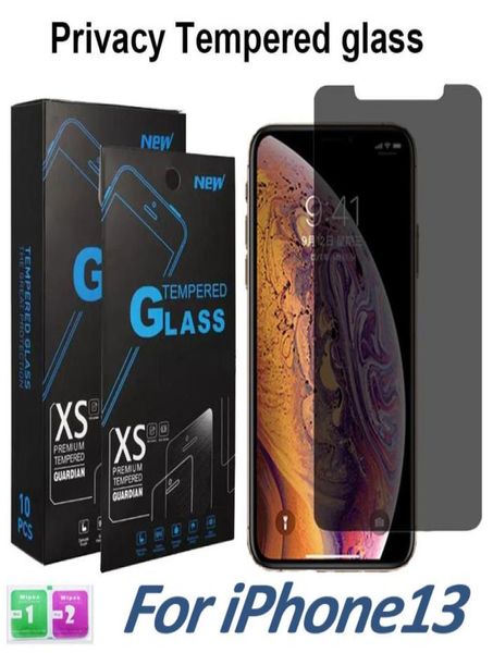 Antispy Tempered Glass Screen Protector für iPhone 13 12 11 Pro X XS max XR 6 7 plus 8 Privatsphäre mit Einzelhandelspaket2297796