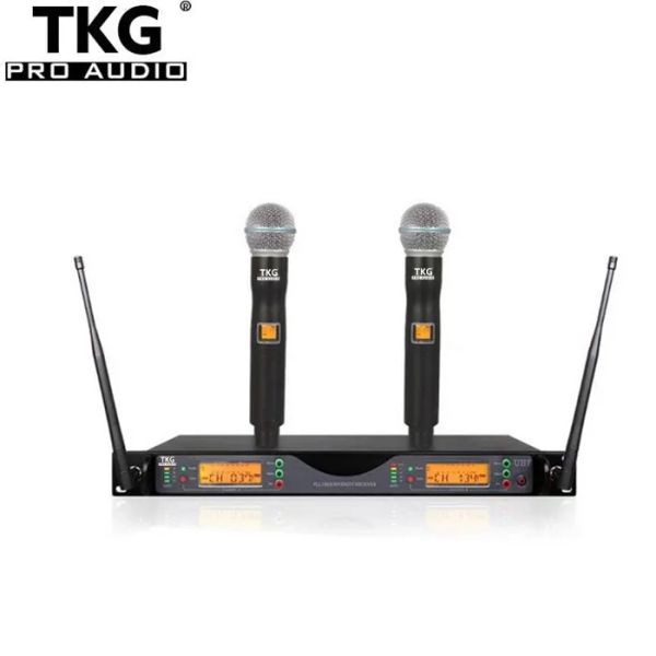 Microfoni Ur24D Sistema wireless con doppio microfono wireless portatile UHF UHF AHETH UHF UR4D Microfono wireless a doppio wireless