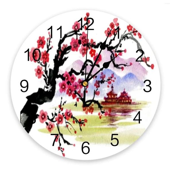 Orologi da parete Blossom giapponese orologio ciliegio grande cucina moderna da pranzo in camera da letto tondo silenzioso orologio