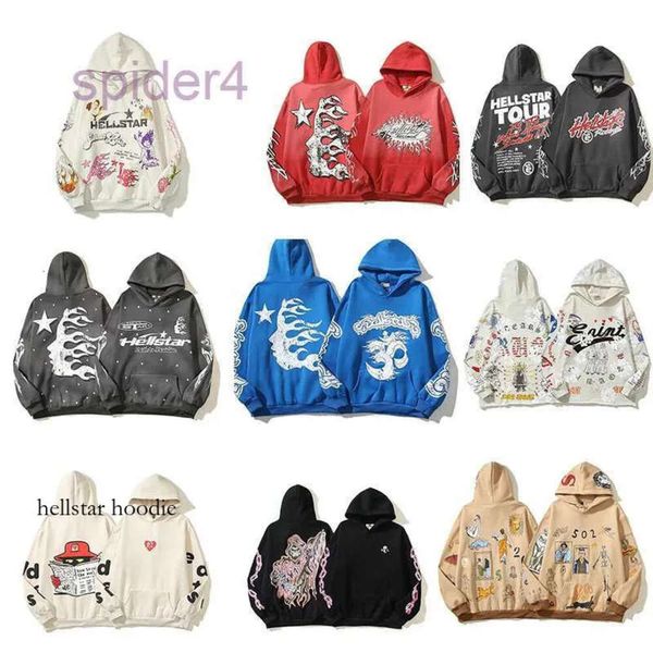 Hell Star Mens Hellstar Hoodies Swewelts High Street Fleece Hooded Harajuku Stranger Things Oversize Lose Sweethirts Shorts soltos AQW2 982