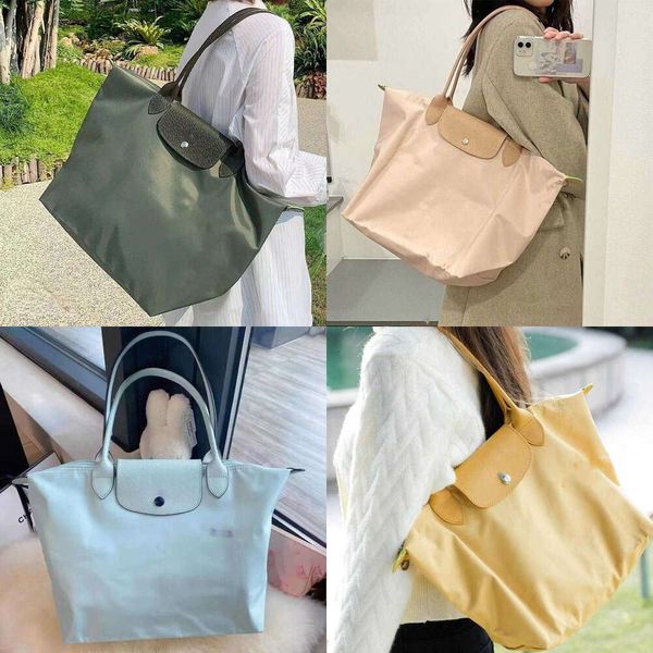 2024 Moda LongChamm Bag Nylon feminino One ombro bolsa dobrável Bolsa de aniversário Bag bolsa de compras mamãe mamãe para mulheres de grande capacidade