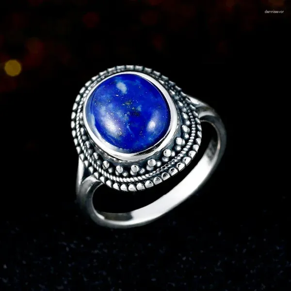 Anelli a grappolo 925 anello argento sterling antico lapis ovale per donna uomo fidanzamento gioiello gitle replicano moda