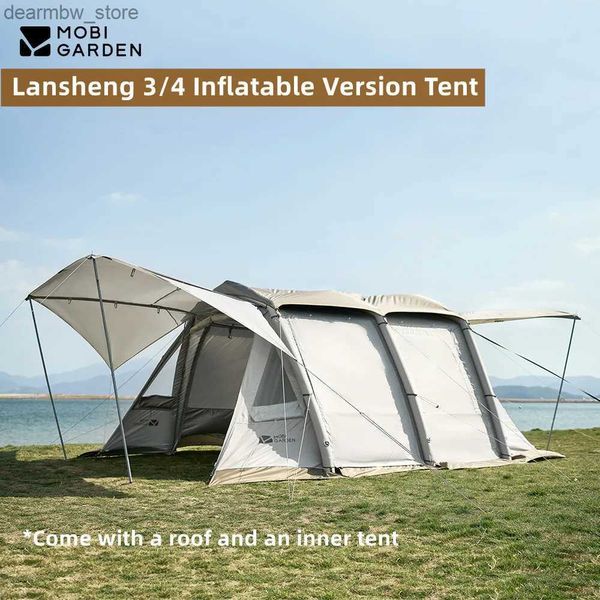 Tendas e abrigos Mobi Garden Garden Outdoor Camping Lansheng 3/4 Air Column Tent da versão inflável Tent de viagens em família L48