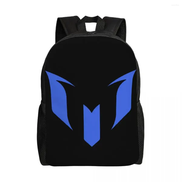 Backpack Blue Messis Futebol Laptop de futebol masculino Basic Bookbag para bolsas de estudantes universitários escolares