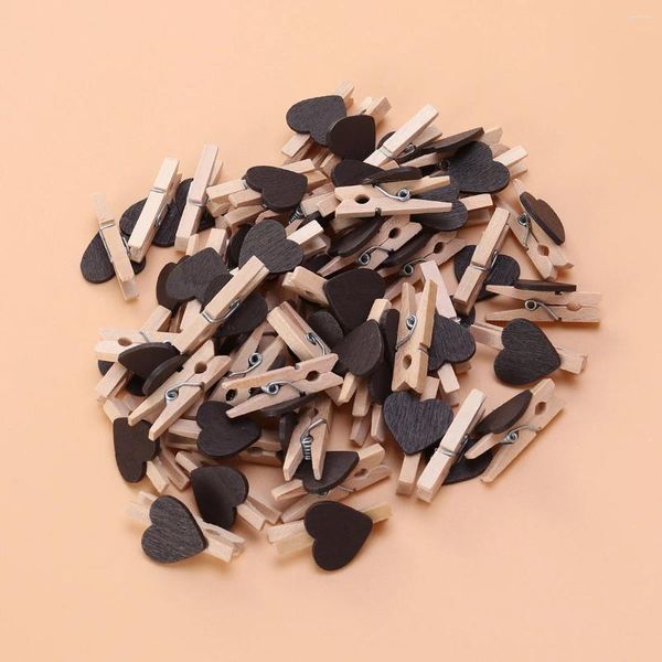 Rahmen 50 PCS PO Ordner Baby Vintage Dekor Mini Holzheizung Bambus Liebe Clip Clip