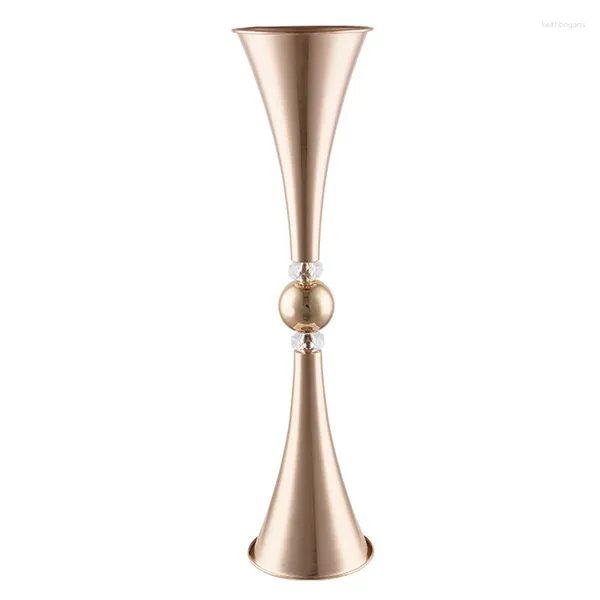 Decorazione per feste Absf Tromba Forma Vaso Metal Tavolo da matrimonio Centrotavola Road Lead Flower Stand in alto per l'arredamento