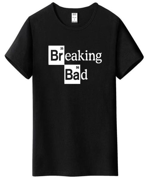 Menas de moda Camisetas Walter White Tops algodão Oneck Heisenberg Men Tshirt Manga curta Casual Break