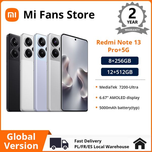 Versão global de Mi Redmi Nota 13 Pro Plus 5G Smartphone MediaTek Dimensidade 7200-Ultra 200MP OIS Câmera 120W Hipercharge NFC