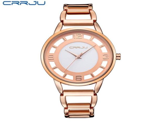 2022 Crrju Luxury Brand Fashion Gold Womal Bracelet Watch Women Женщины полные стальные Quartzwatch Clock Ladies Plower Watches relogio feminin8725355