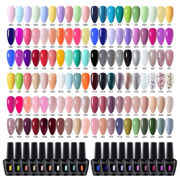 Гель Nailco 10pcs/Set UV -гель лак для ногтей Art Manicure 15 мл красных розовых цветов серия серии летни