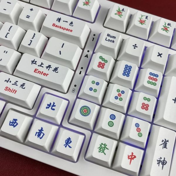 Охлаждение китайского стиля Маджонг Воробей Бог Сублимация PBT Keycaps Chrey Mechanical Keyboard Custom Keycap Mx Switch Anne Pro 2 GK61