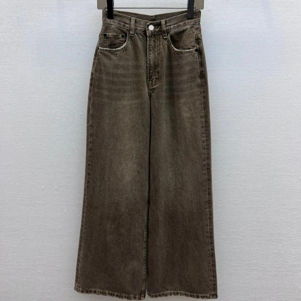 Pantaloni per jeans femminili da donna 2024 Autumn Chic Donne di alta qualità pantaloni a gamba vintage B975