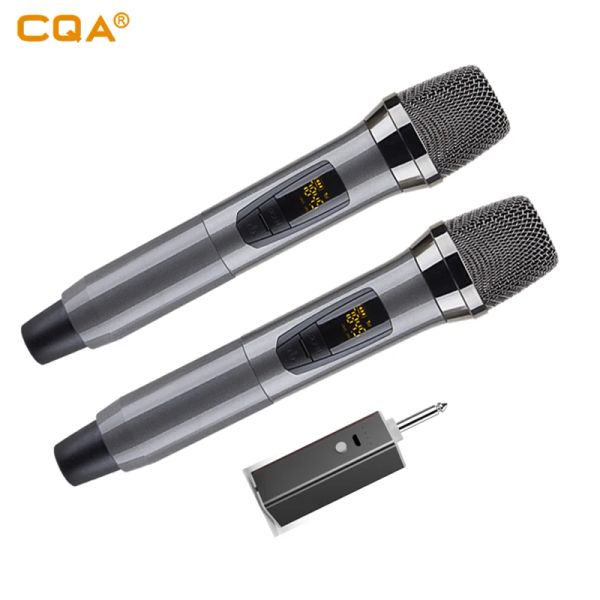 Mikrofonlar CQA Popüler Hotsale Profesyonel Mikrofon UHF GOLD 2 Kablosuz Mikrofonlar Set Tip Diyafram Stili Model Numarası Dönüştürücü