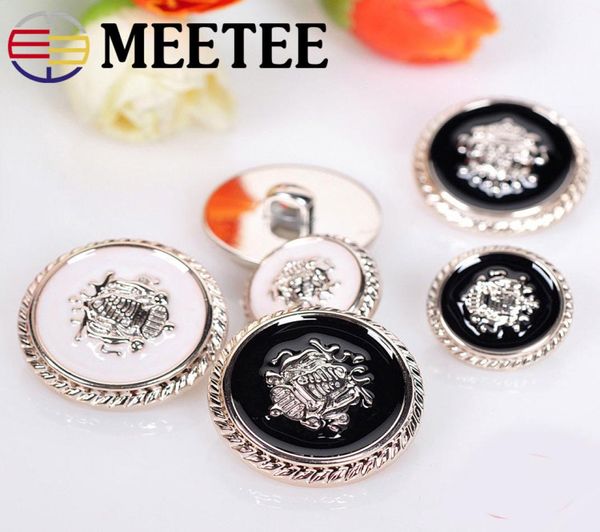 Meetee Classic Fashion Black White Metal Button 15 18 21 25 мм аксессуары для одежды Diy Sewing Materials C338578287