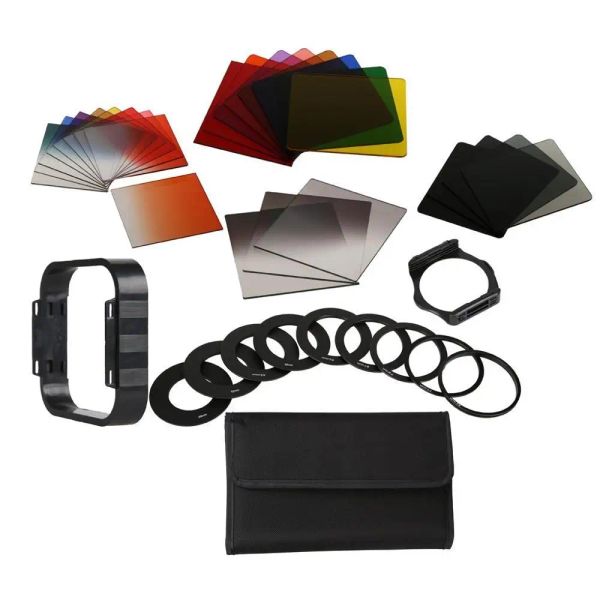 Acessórios 40In1 Câmera Filtro de densidade neutra de Kit Full Gradued Color Square ND Portador de filtro Adaptador de capa Anéis para COKIN P Série DSLR