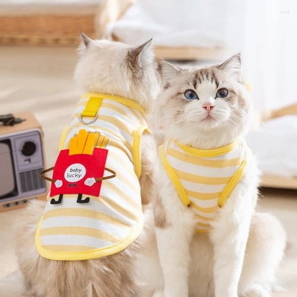Kedi Kostümleri Kediler için Evcil Giysiler Küçük Köpek Nefes Alabilir İnce Bölüm Sokak Çantası Yaz Serin Yelek Yavru Kukla Kıyafetleri Evcil Hayvan Kostüm