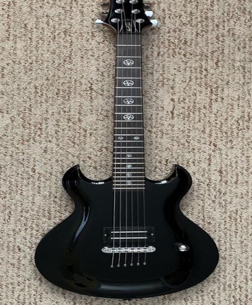 Custom Shop Wash Scott Ian Signature Si 75 Anlass Black SG E -Gitarre Doppelausschnitt 1 Brücke Pickup Pentastar Inlay Gro8126623